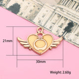 10pcs Sunflower Peach Heart Milk Tea Necklace Pendant
