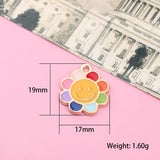 10pcs Sunflower Peach Heart Milk Tea Necklace Pendant