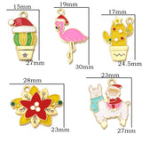 10pcs Christmas Charms Enamel Pendants Xmas Ornaments for Jewelry Making