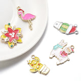 10pcs Christmas Charms Enamel Pendants Xmas Ornaments for Jewelry Making