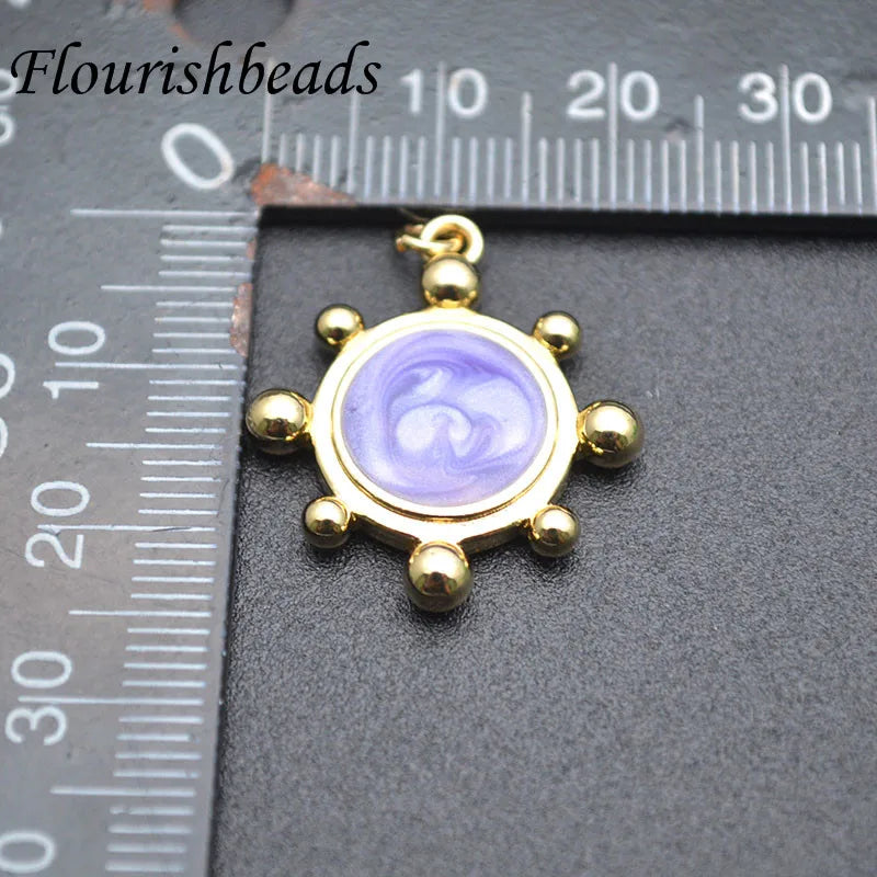 10pcs 20mm Enamel Sun Charms for Jewelry Making Earring Pendant Necklace Craft