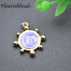10pcs 20mm Enamel Sun Charms for Jewelry Making Earring Pendant Necklace Craft