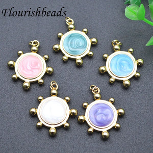 10pcs 20mm Enamel Sun Charms for Jewelry Making Earring Pendant Necklace Craft