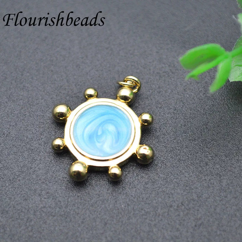 10pcs 20mm Enamel Sun Charms for Jewelry Making Earring Pendant Necklace Craft