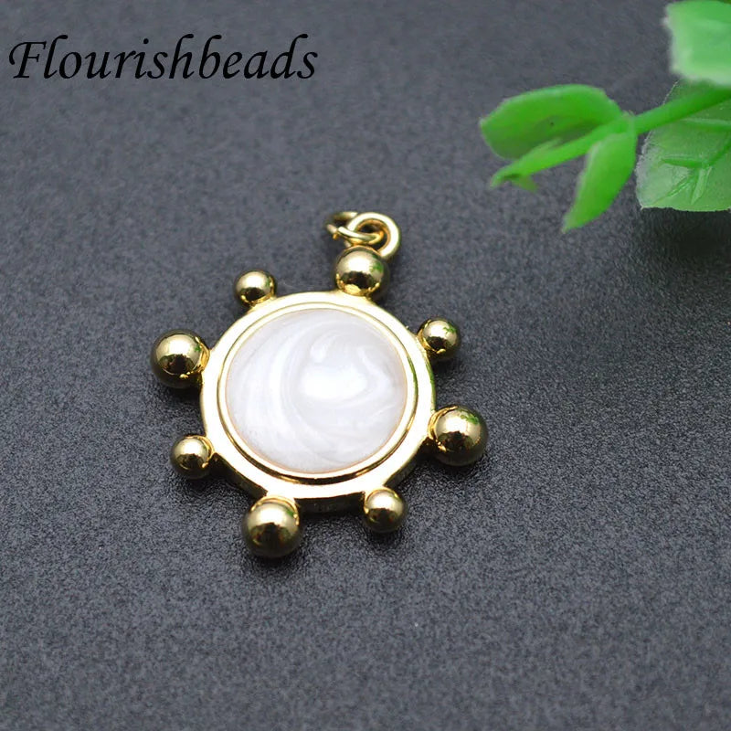 10pcs 20mm Enamel Sun Charms for Jewelry Making Earring Pendant Necklace Craft