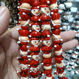 10pcs 20mm Santa Claus Lampwork Beads Christmas Pendants DIY Jewelry Making