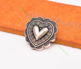 10pcs 20mm Silver Flower Engraved Heart Conchos for Western Saddle Bracelet