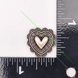10pcs 20mm Silver Flower Engraved Heart Conchos for Western Saddle Bracelet