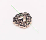10pcs 20mm Silver Flower Engraved Heart Conchos for Western Saddle Bracelet