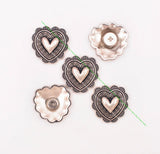 10pcs 20mm Silver Flower Engraved Heart Conchos for Western Saddle Bracelet