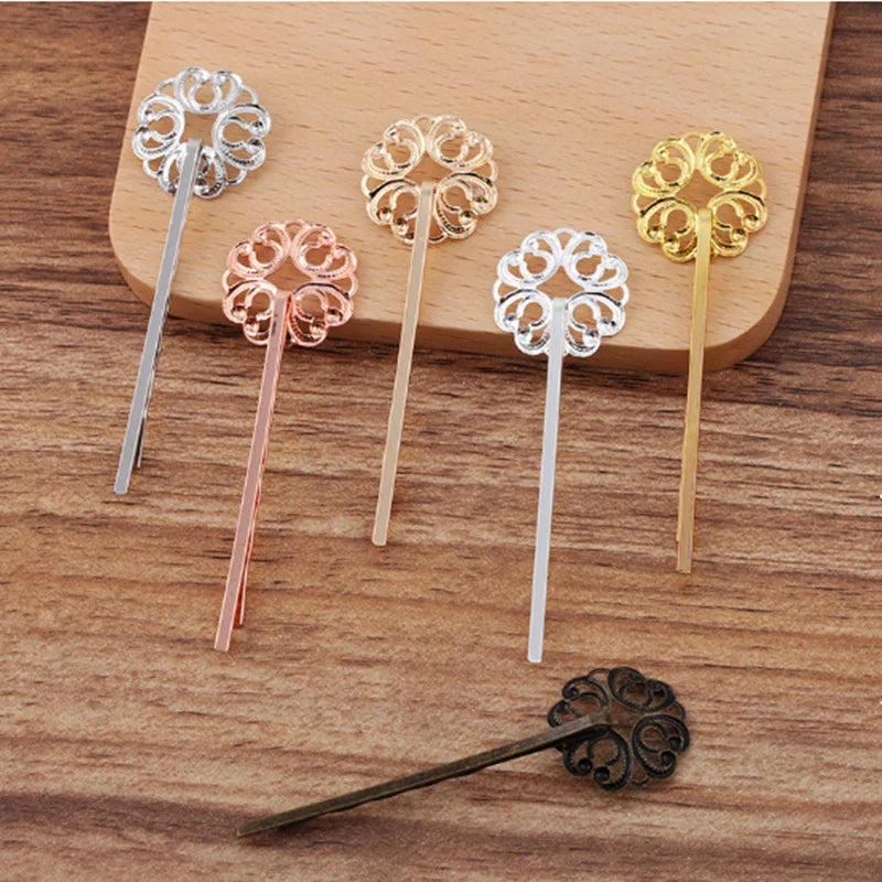 10pcs Vintage Copper Flower Spacer Hair Jewelry DIY Hair Accessories