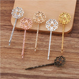 10pcs Vintage Copper Flower Spacer Hair Jewelry DIY Hair Accessories