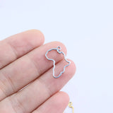 10pcs 20mm Stainless Steel Africa Map Charms Pendant DIY Jewelry 2 Colors