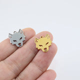 10pcs 20mm Wolf Head Charms Pendant Wholesale Stainless Steel DIY Jewelry