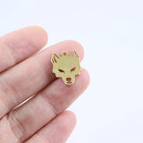 10pcs 20mm Wolf Head Charms Pendant Wholesale Stainless Steel DIY Jewelry