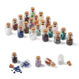 Glass Wishing Bottles with Stone Beads for DIY Jewelry Making