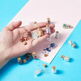 Glass Wishing Bottles with Stone Beads for DIY Jewelry Making