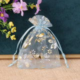 Bauhinia Foil Stamping Organza Gift Bag Wedding Party Pouches
