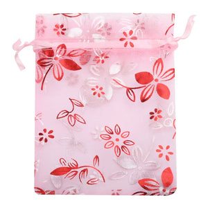 Bauhinia Foil Stamping Organza Gift Bag Wedding Party Pouches