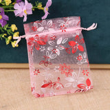 Bauhinia Foil Stamping Organza Gift Bag Wedding Party Pouches