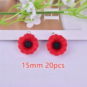 Poppy Charms for Anzac Resin Flower Jewlery DIY