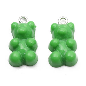 10pcs 20x11mm Cartoon Bear Pendant Resin Beads for Jewelry Making