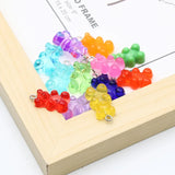 10pcs 20x11mm Cartoon Bear Pendant Resin Beads for Jewelry Making