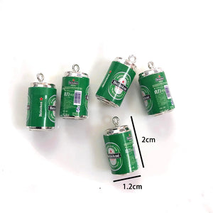 10pcs 20x12mm Plastic Pop Can Wine Bottle Earring Charms DIY Mini Crafts
