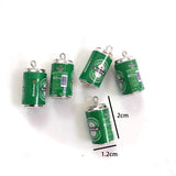 10pcs 20x12mm Plastic Pop Can Wine Bottle Earring Charms DIY Mini Crafts