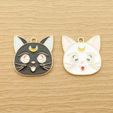 10pcs Moon Cat Charm for Earring Pendant Bracelet