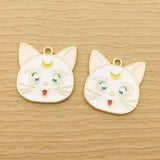 10pcs Moon Cat Charm for Earring Pendant Bracelet