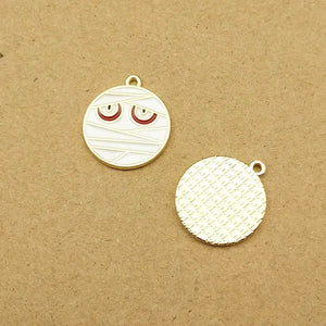 10pcs Enamel Halloween Skull Charm for Jewelry Making Earring Pendant