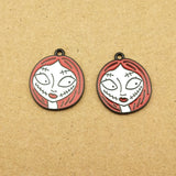 10pcs Enamel Halloween Skull Charm for Jewelry Making Earring Pendant