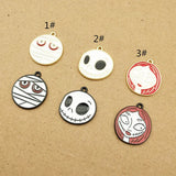10pcs Enamel Halloween Skull Charm for Jewelry Making Earring Pendant