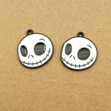 10pcs Enamel Halloween Skull Charm for Jewelry Making Earring Pendant