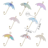 10pcs Bird Flowers Print Umbrella Charms for DIY Jewelry Making
