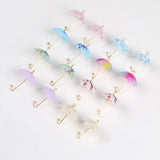 10pcs Bird Flowers Print Umbrella Charms for DIY Jewelry Making