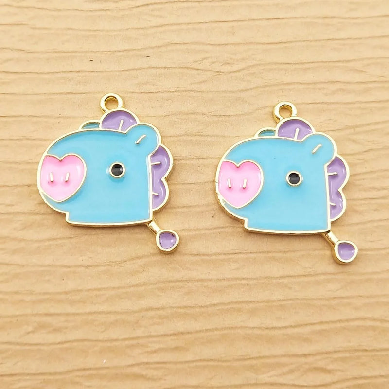 10pcs Enamel Cartoon Charm for DIY Jewelry Making Crafting