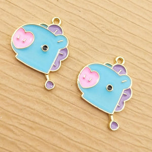 10pcs Enamel Cartoon Charm for DIY Jewelry Making Crafting