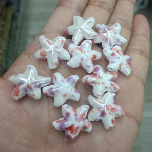 10pcs 21x19mm Starfish Ceramic Beads DIY Spacer Ceramics Bead For Jewelry Making