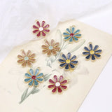 10pcs Enamel Flower Charms Sunflower Pendant DIY Jewelry Material