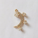 10pcs Crystal Moon Stars Pendant Charm - DIY Jewelry Making