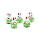 10pcs 22*15mm Bunny Ceramic Beads Colorful Handpainted Rabbit Porcelain Bead