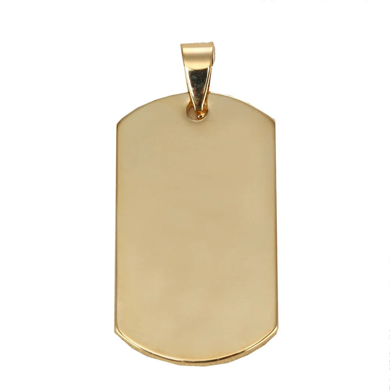 10pcs Stainless Steel Pendant Blank Army Tag for Necklace