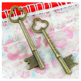10pcs 22*76MM Antique Bronze Plated Key Charms Pendant DIY Bracelet Necklace