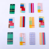 10pcs Lines Print Rectangle Pendant Charms DIY Jewelry Making