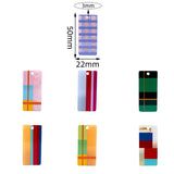 10pcs Lines Print Rectangle Pendant Charms DIY Jewelry Making