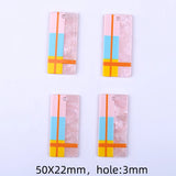 10pcs Lines Print Rectangle Pendant Charms DIY Jewelry Making