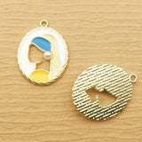 10pcs Enamel Girl Charms for Jewelry Making Earring Pendants Bracelet Necklace