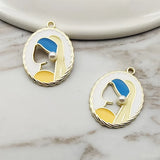10pcs Enamel Girl Charms for Jewelry Making Earring Bracelet Necklace DIY Supply